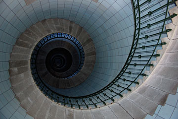 « L'escalier intérieur du phare »